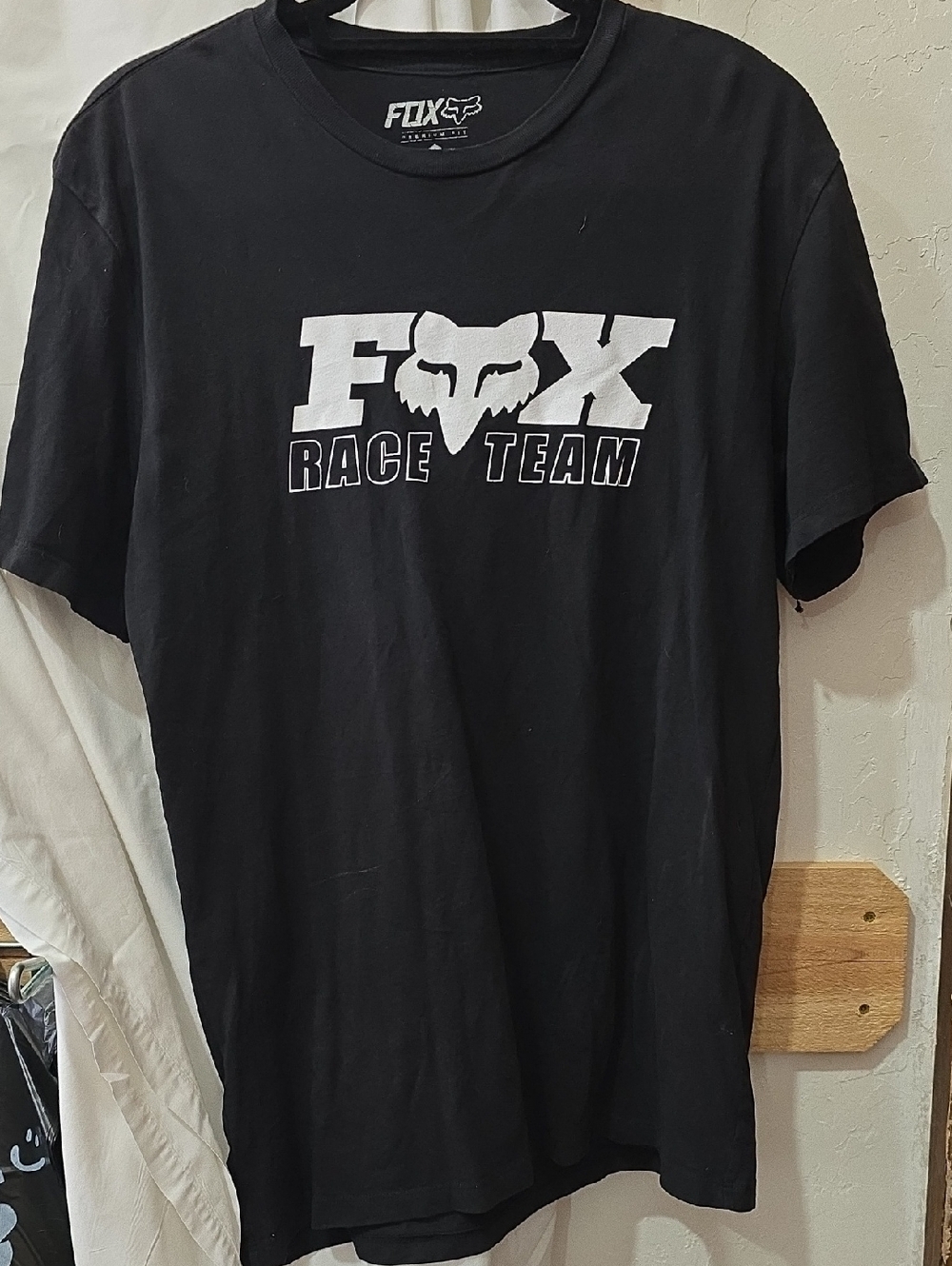 Fox Black T-Shirt with White Race Team Logo